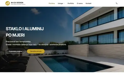 Naslovnica web stranice IN-EX-DESIGN
